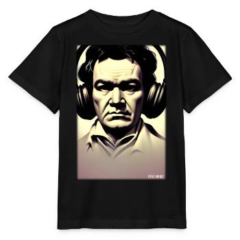 Ludwig van Beethoven DJ Headphones Music Party - Stanley/Stella MINI CREATOR Kids’ T-Shirt - black - Front - Mikhail (115cm)