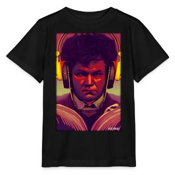 Ludwig van Beethoven DJ Headphones Music Party - Stanley/Stella MINI CREATOR Kids’ T-Shirt - black - Front - Mikhail (115cm)