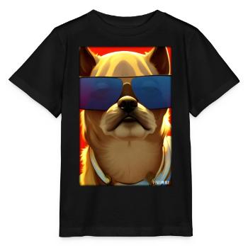 Dog Dogs Sunglasses Wildlife Animals Pets - Stanley/Stella MINI CREATOR Kids’ T-Shirt - black - Front - Mikhail (115cm)