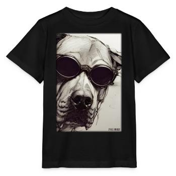 Dog Dogs Sunglasses Wildlife Animals Pets - Stanley/Stella MINI CREATOR Kids’ T-Shirt - black - Front - Mikhail (115cm)
