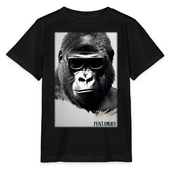 Gorilla Sunglasses Wildlife Forest Animals Wildlife - Stanley/Stella MINI CREATOR Kids’ T-Shirt - black - Front - Mikhail (115cm)