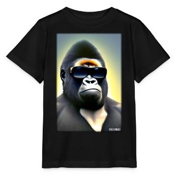 Gorilla Sunglasses Wildlife Forest Animals Wildlife - Stanley/Stella MINI CREATOR Kids’ T-Shirt - black - Front - Mikhail (115cm)