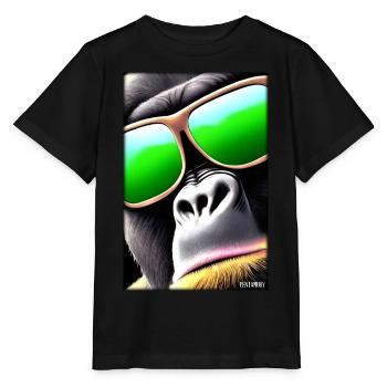 Gorilla Sunglasses Wildlife Forest Animals Wildlife - Stanley/Stella MINI CREATOR Kids’ T-Shirt - black - Front - Mikhail (115cm)