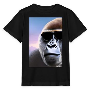 Gorilla Sunglasses Wildlife Forest Animals Wildlife - Stanley/Stella MINI CREATOR Kids’ T-Shirt - black - Front - Mikhail (115cm)