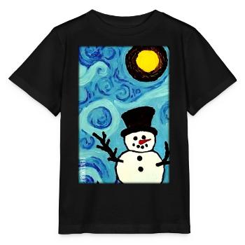 Schneemann Schnee Winter Weihnachten Advent - Stanley/Stella Kinder T-Shirt MINI CREATOR  - Schwarz - Vorne - Mikhail (115cm)
