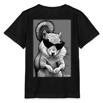Squirrel Sunglasses Wildlife Forest Animal Forest - Stanley/Stella MINI CREATOR Kids’ T-Shirt - black - Front - Mikhail (115cm)