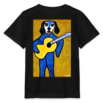 Chien Guitare Animal de compagnie Musicien Chien Ami - T-shirt bio MINI CREATOR Stanley/Stella Enfant - noir - Devant - Mikhail (115cm)