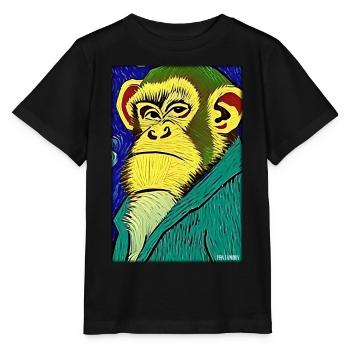 Singe Faune Tête de singe Zoo Animaux de safari - T-shirt bio MINI CREATOR Stanley/Stella Enfant - noir - Devant - Mikhail (115cm)