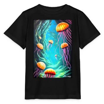 Meeresleben Unterwasserwelt Fische Meerestier See - Stanley/Stella Kinder T-Shirt MINI CREATOR  - Schwarz - Vorne - Mikhail (115cm)