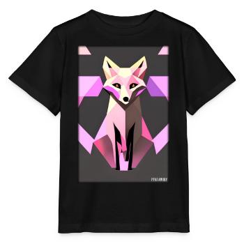 Fox Polygon Forest Dwellers Forest Animal Wilderness Animal - Stanley/Stella MINI CREATOR Kids’ T-Shirt - black - Front - Mikhail (115cm)