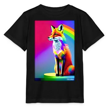 Fox Polygon Forest Dwellers Forest Animal Wilderness Animal - Stanley/Stella MINI CREATOR Kids’ T-Shirt - black - Front - Mikhail (115cm)