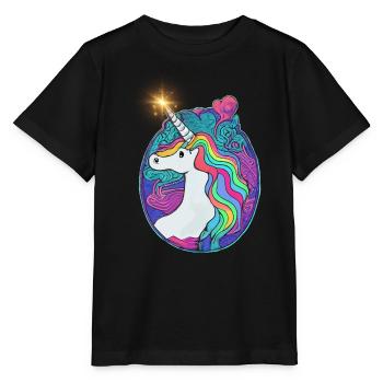 Emblème Licorne - T-shirt bio MINI CREATOR Stanley/Stella Enfant - noir - Devant - Mikhail (115cm)