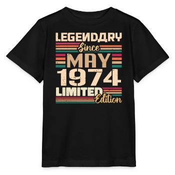 Mai 1974 Mai - Jubiläum Mai 1974 - Stanley/Stella Kinder T-Shirt MINI CREATOR  - Schwarz - Vorne - Mikhail (115cm)