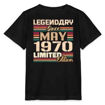 Mai 1970 Mai - Jubiläum Mai 1970 - Stanley/Stella Kinder T-Shirt MINI CREATOR  - Schwarz - Vorne - Mikhail (115cm)