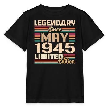 Mai 1945 Mai - Jubiläum Mai 1945 - Stanley/Stella Kinder T-Shirt MINI CREATOR  - Schwarz - Vorne - Mikhail (115cm)