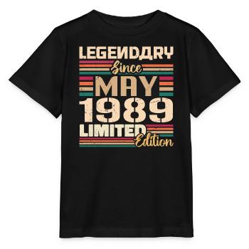Mai 1989 Mai - Jubiläum Mai 1989 - Stanley/Stella Kinder T-Shirt MINI CREATOR  - Schwarz - Vorne - Mikhail (115cm)