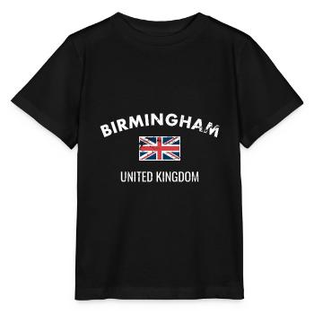 Birmingham Großbritannien Vintage Britische Flagge - Stanley/Stella Kinder T-Shirt MINI CREATOR  - Schwarz - Vorne - Mikhail (115cm)