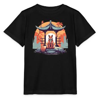 Fox Japan Inari Temple Kami Nippon Shinto - T-shirt bio MINI CREATOR Stanley/Stella Enfant - noir - Devant - Mikhail (115cm)