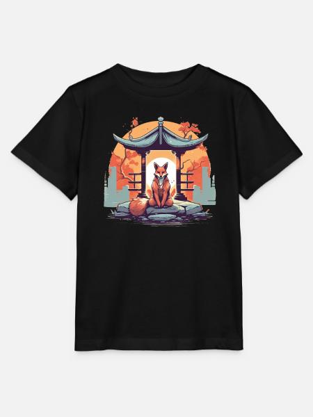Fox Japan Inari Temple Kami Nippon Shinto - T-shirt bio MINI CREATOR Stanley/Stella Enfant - noir