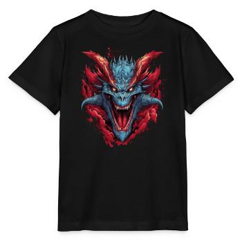 Drache mystisch Lindwurm Monster Ungeheuer Biest - Stanley/Stella Kinder T-Shirt MINI CREATOR  - Schwarz - Vorne - Mikhail (115cm)