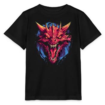 Drache mystisch Lindwurm Monster Ungeheuer Biest - Stanley/Stella Kinder T-Shirt MINI CREATOR  - Schwarz - Vorne - Mikhail (115cm)