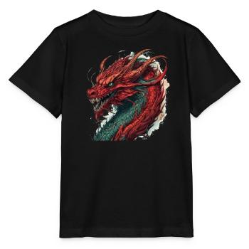 Drache mystisch Lindwurm Monster Ungeheuer Biest - Stanley/Stella Kinder T-Shirt MINI CREATOR  - Schwarz - Vorne - Mikhail (115cm)