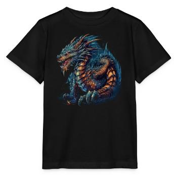 Drache mystisch Lindwurm Monster Ungeheuer Biest - Stanley/Stella Kinder T-Shirt MINI CREATOR  - Schwarz - Vorne - Mikhail (115cm)