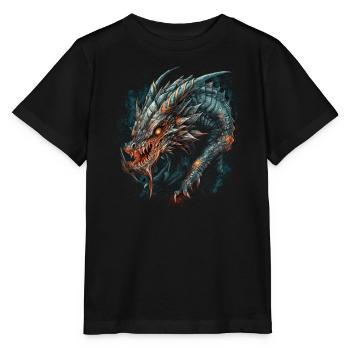 Drache mystisch Lindwurm Monster Ungeheuer Biest - Stanley/Stella Kinder T-Shirt MINI CREATOR  - Schwarz - Vorne - Mikhail (115cm)