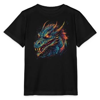 Drache mystisch Lindwurm Monster Ungeheuer Biest - Stanley/Stella Kinder T-Shirt MINI CREATOR  - Schwarz - Vorne - Mikhail (115cm)