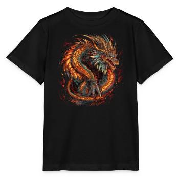 Drache mystisch Lindwurm Monster Ungeheuer Biest - Stanley/Stella Kinder T-Shirt MINI CREATOR  - Schwarz - Vorne - Mikhail (115cm)