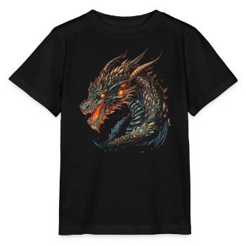 Drache mystisch Lindwurm Monster Ungeheuer Biest - Stanley/Stella Kinder T-Shirt MINI CREATOR  - Schwarz - Vorne - Mikhail (115cm)