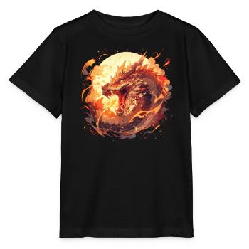 Drache mystisch Lindwurm Monster Ungeheuer Biest - Stanley/Stella Kinder T-Shirt MINI CREATOR  - Schwarz - Vorne - Mikhail (115cm)