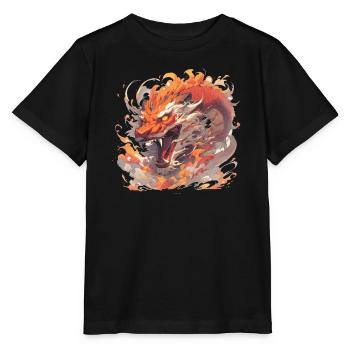 Drache mystisch Lindwurm Monster Ungeheuer Biest - Stanley/Stella Kinder T-Shirt MINI CREATOR  - Schwarz - Vorne - Mikhail (115cm)