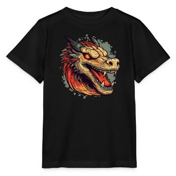 Drache mystisch Lindwurm Monster Ungeheuer Biest - Stanley/Stella Kinder T-Shirt MINI CREATOR  - Schwarz - Vorne - Mikhail (115cm)