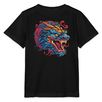 Drache mystisch Lindwurm Monster Ungeheuer Biest - Stanley/Stella Kinder T-Shirt MINI CREATOR  - Schwarz - Vorne - Mikhail (115cm)