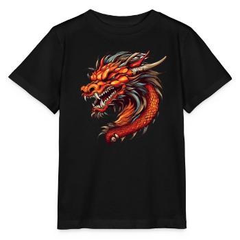 Drache mystisch Lindwurm Monster Ungeheuer Biest - Stanley/Stella Kinder T-Shirt MINI CREATOR  - Schwarz - Vorne - Mikhail (115cm)