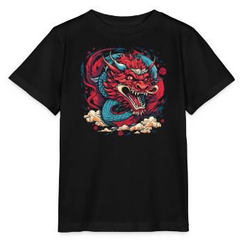 Drache mystisch Lindwurm Monster Ungeheuer Biest - Stanley/Stella Kinder T-Shirt MINI CREATOR  - Schwarz - Vorne - Mikhail (115cm)