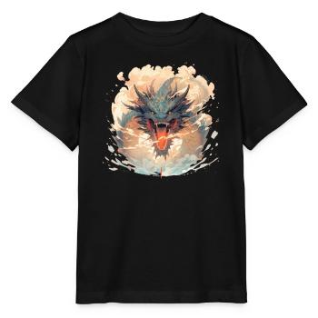 Drache mystisch Lindwurm Monster Ungeheuer Biest - Stanley/Stella Kinder T-Shirt MINI CREATOR  - Schwarz - Vorne - Mikhail (115cm)