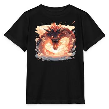 Drache mystisch Lindwurm Monster Ungeheuer Biest - Stanley/Stella Kinder T-Shirt MINI CREATOR  - Schwarz - Vorne - Mikhail (115cm)