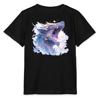 Drache mystisch Lindwurm Monster Ungeheuer Biest - Stanley/Stella Kinder T-Shirt MINI CREATOR  - Schwarz - Vorne - Mikhail (115cm)
