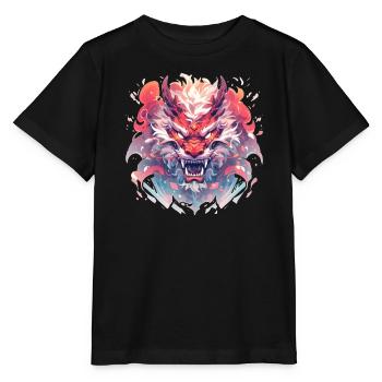 Drache mystisch Lindwurm Monster Ungeheuer Biest - Stanley/Stella Kinder T-Shirt MINI CREATOR  - Schwarz - Vorne - Mikhail (115cm)