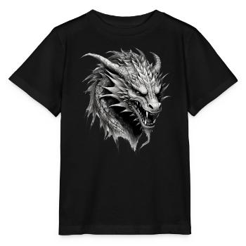 Drache mystisch Lindwurm Monster Ungeheuer Biest - Stanley/Stella Kinder T-Shirt MINI CREATOR  - Schwarz - Vorne - Mikhail (115cm)