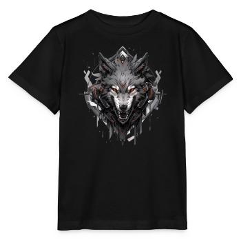 Mecha Tier Tiger Wolf Fuchs Dino Bär Cyborg - Stanley/Stella Kinder T-Shirt MINI CREATOR  - Schwarz - Vorne - Mikhail (115cm)