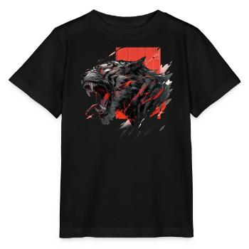 Mecha Tier Tiger Wolf Fuchs Dino Bär Cyborg - Stanley/Stella Kinder T-Shirt MINI CREATOR  - Schwarz - Vorne - Mikhail (115cm)