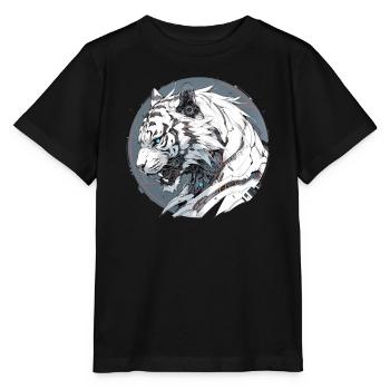 Mecha Tier Tiger Wolf Fuchs Dino Bär Cyborg - Stanley/Stella Kinder T-Shirt MINI CREATOR  - Schwarz - Vorne - Mikhail (115cm)