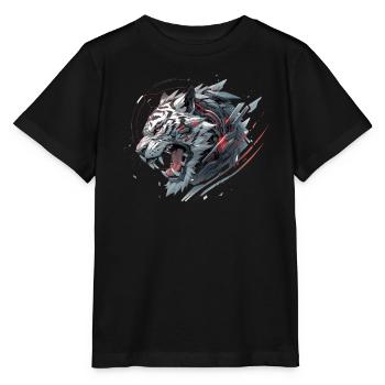 Mecha Tier Tiger Wolf Fuchs Dino Bär Cyborg - Stanley/Stella Kinder T-Shirt MINI CREATOR  - Schwarz - Vorne - Mikhail (115cm)