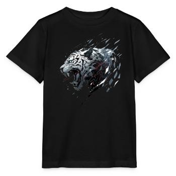 Mecha Tier Tiger Wolf Fuchs Dino Bär Cyborg - Stanley/Stella Kinder T-Shirt MINI CREATOR  - Schwarz - Vorne - Mikhail (115cm)