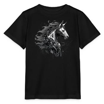 Mecha Tier Tiger Wolf Fuchs Pferd Cyborg - Stanley/Stella Kinder T-Shirt MINI CREATOR  - Schwarz - Vorne - Mikhail (115cm)