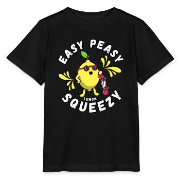 Easy Peasy Zitrone Squeezy - Stanley/Stella Kinder T-Shirt MINI CREATOR  - Schwarz - Vorne - Mikhail (115cm)