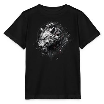 Mecha Tier Tiger Wolf Fuchs Drache Cyborg - Stanley/Stella Kinder T-Shirt MINI CREATOR  - Schwarz - Vorne - Mikhail (115cm)